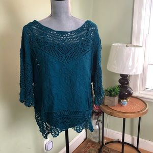 Knit top with attached tank top